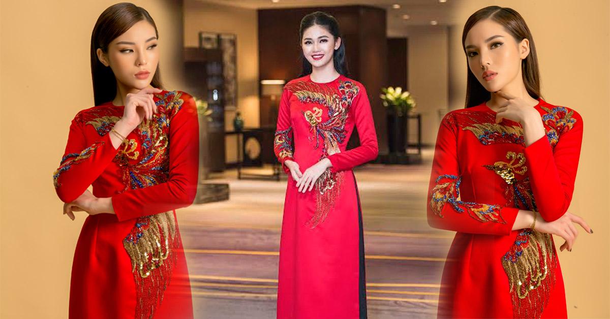 hoa hau ky duyen lan dau dung hang ao dai do ruc voi a hau thanh tu - 1